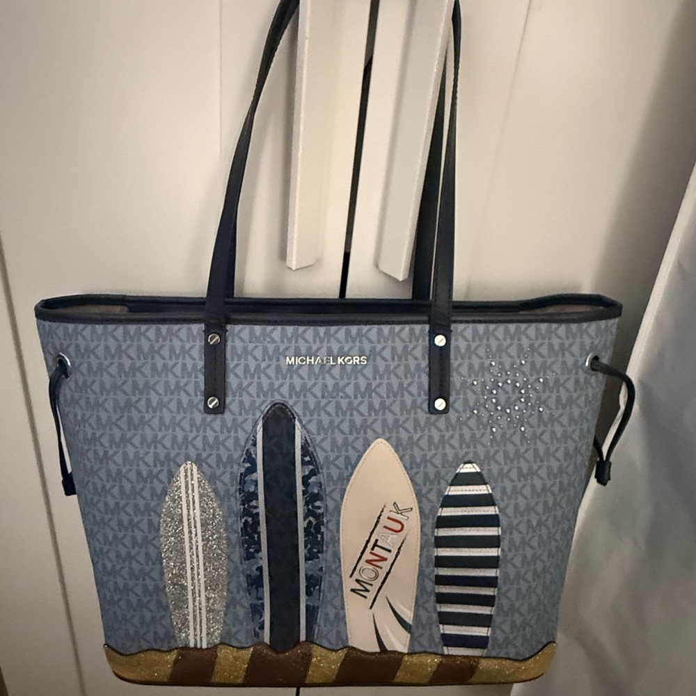 Michael Kors Blue Surfboard Tote